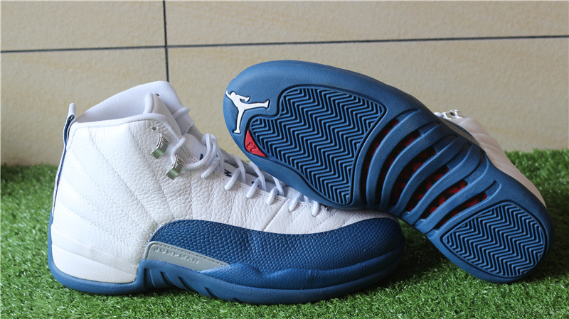 Authenitc Air Jordan 12 Retro White French Blue